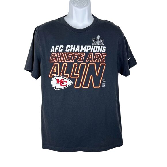 Nike Kansas City Chiefs Champions Shirt Men Medium Grey NFL Football Graphic Tee - Picture 1 of 12